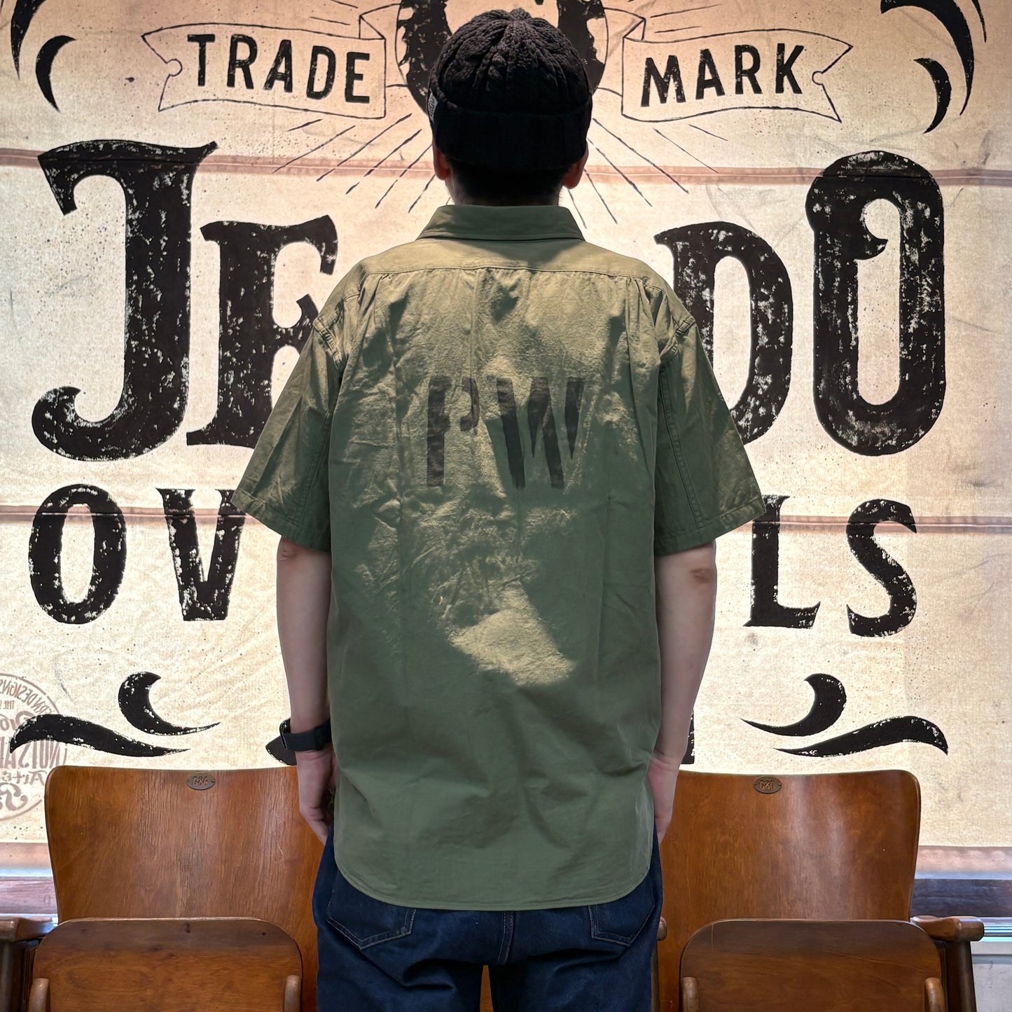S/S Officer Shirt PW Stencil Custom【CT21114B】