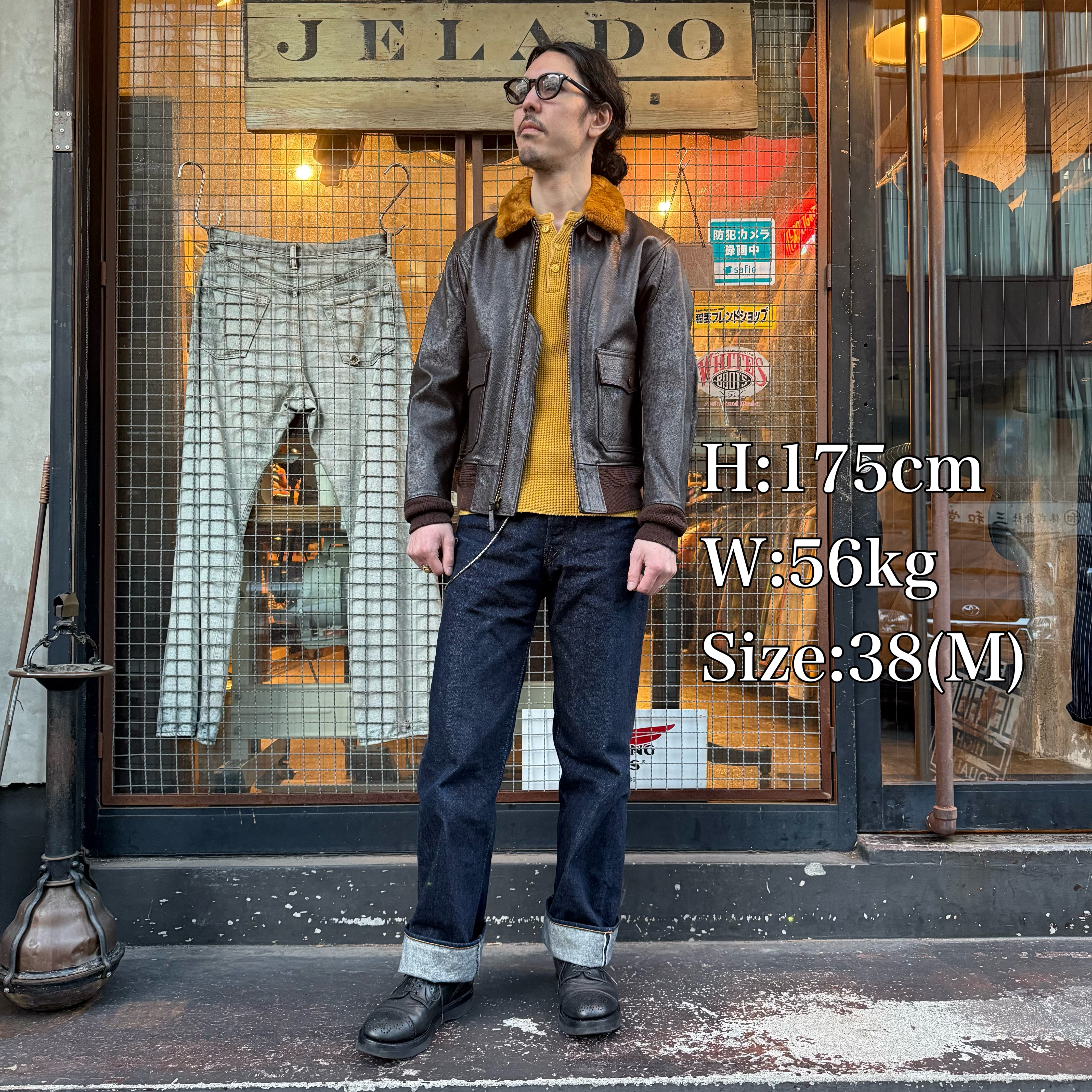 に COLIMBO Hampton Roads Aviator's JKT - Vegetable-tanned Goatskin