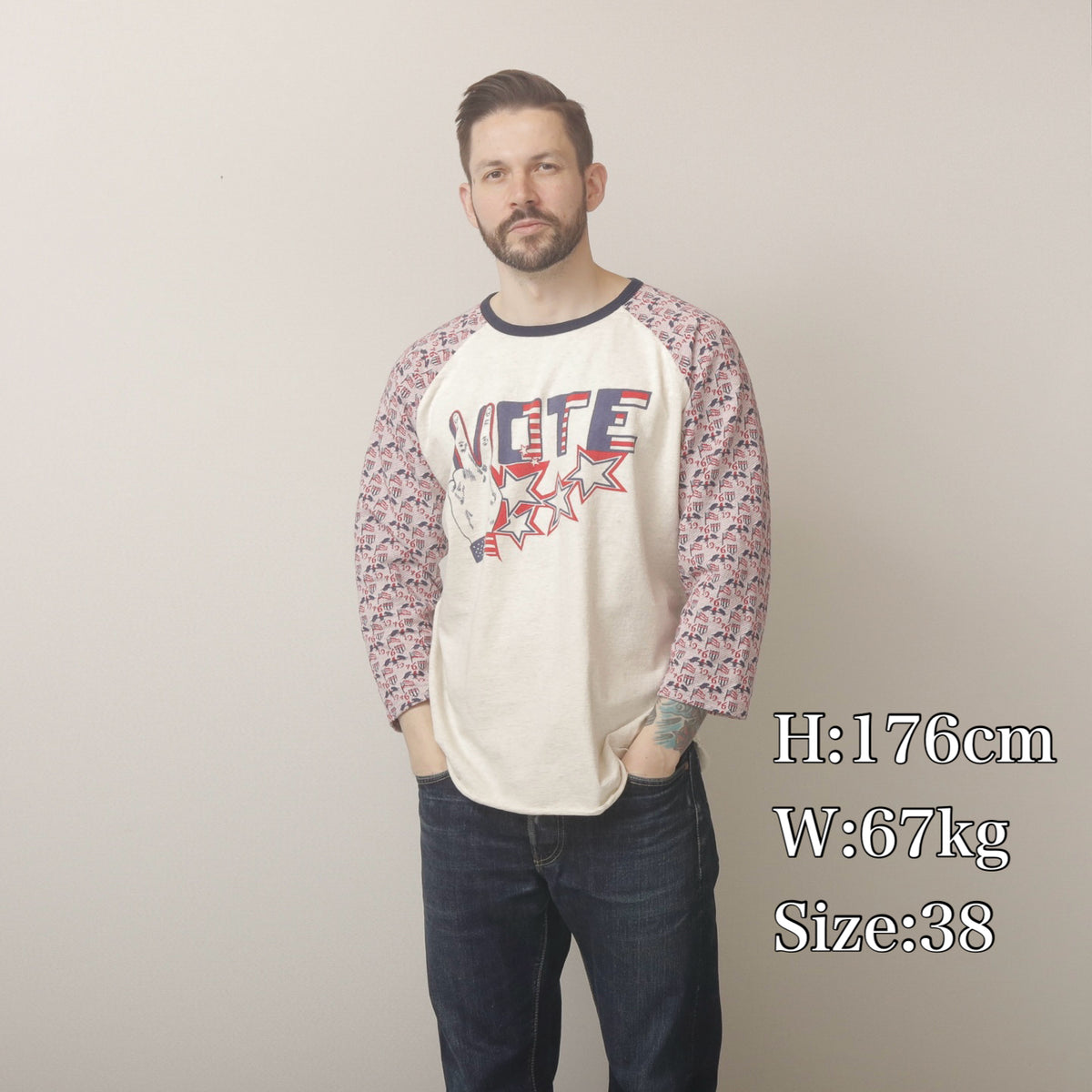 Raglan Tee VOTE Print [AB23212]
