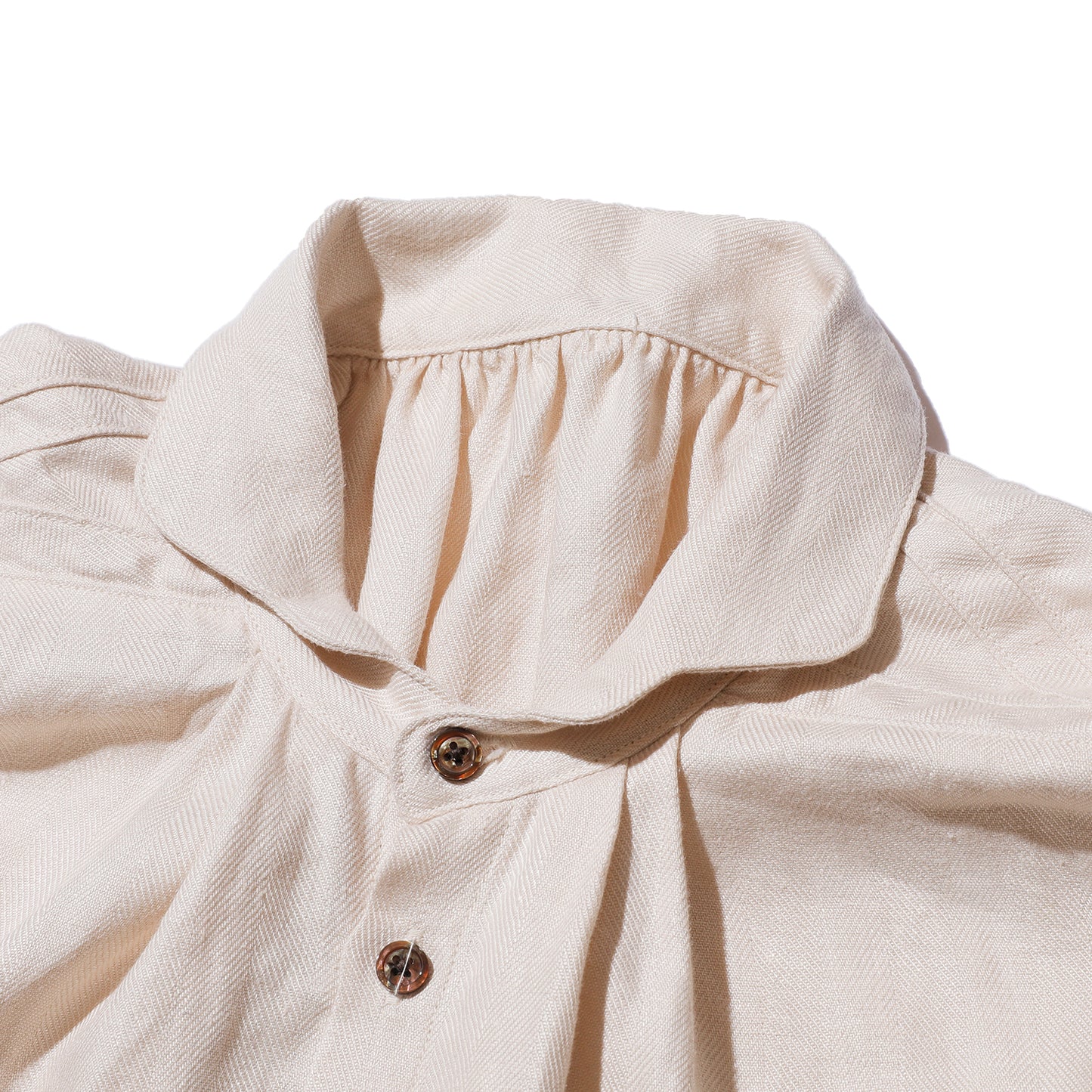 The 2 Monkeys Herringbone Linen Artisan Shirts【TM12142】