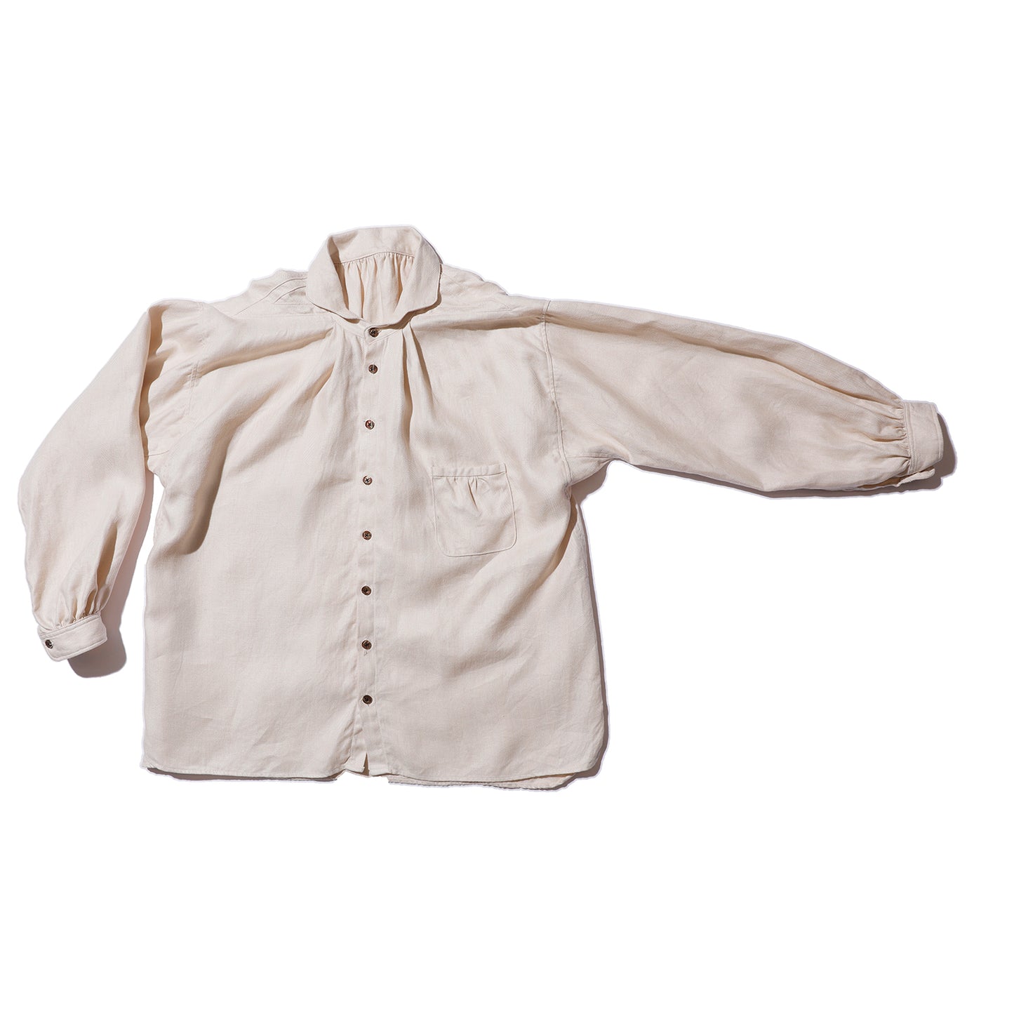 The 2 Monkeys Herringbone Linen Artisan Shirts【TM12142】