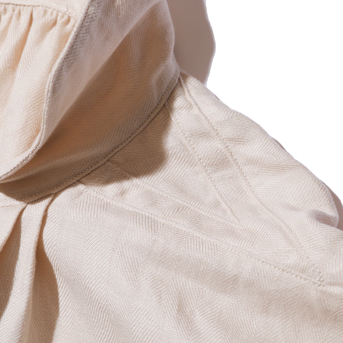 The 2 Monkeys Herringbone Linen Artisan Shirts【TM12142】