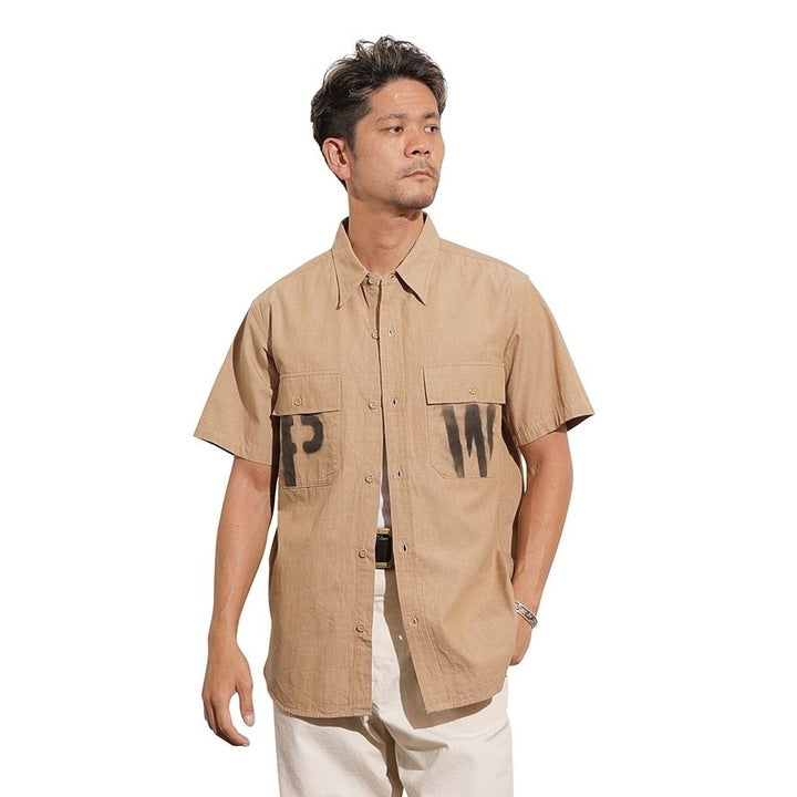 S/S Officer Shirt PW Stencil Custom【CT21114B】