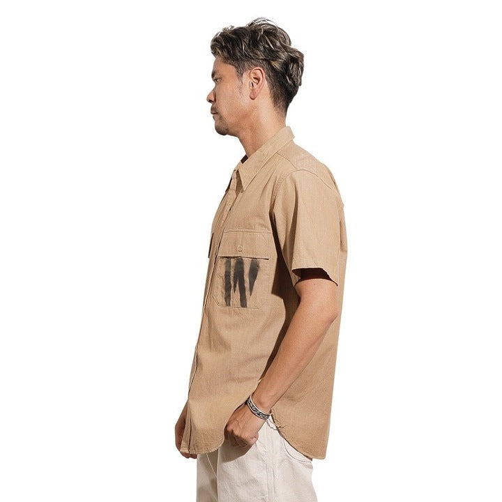 S/S Officer Shirt PW Stencil Custom【CT21114B】