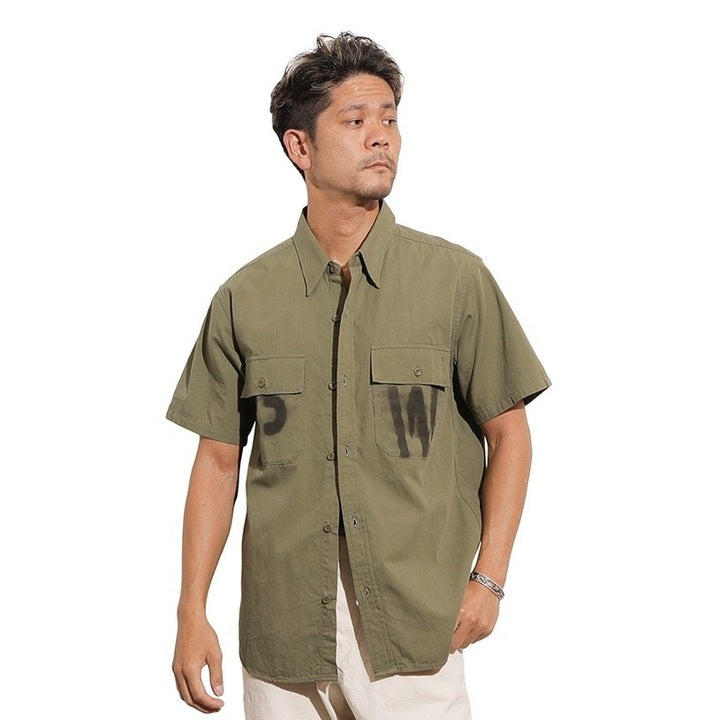 S/S Officer Shirt PW Stencil Custom【CT21114B】