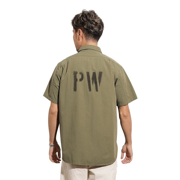 S/S Officer Shirt PW Stencil Custom【CT21114B】