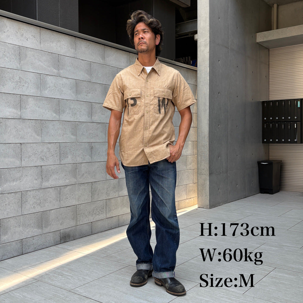 S/S Officer Shirt PW Stencil Custom【CT21114B】