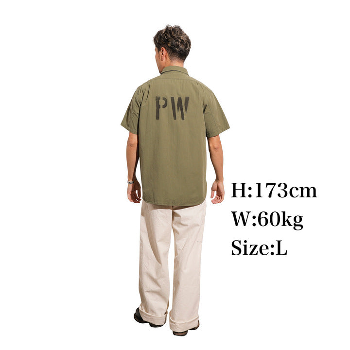 S/S Officer Shirt PW Stencil Custom【CT21114B】