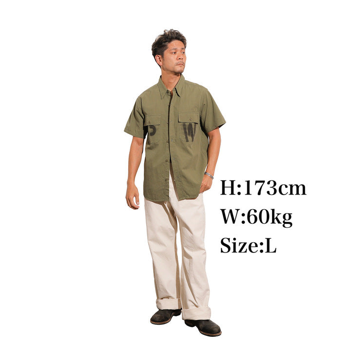 S/S Officer Shirt PW Stencil Custom【CT21114B】