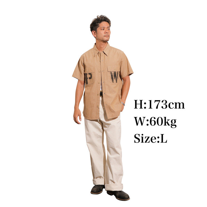 S/S Officer Shirt PW Stencil Custom【CT21114B】