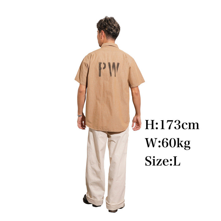 S/S Officer Shirt PW Stencil Custom【CT21114B】